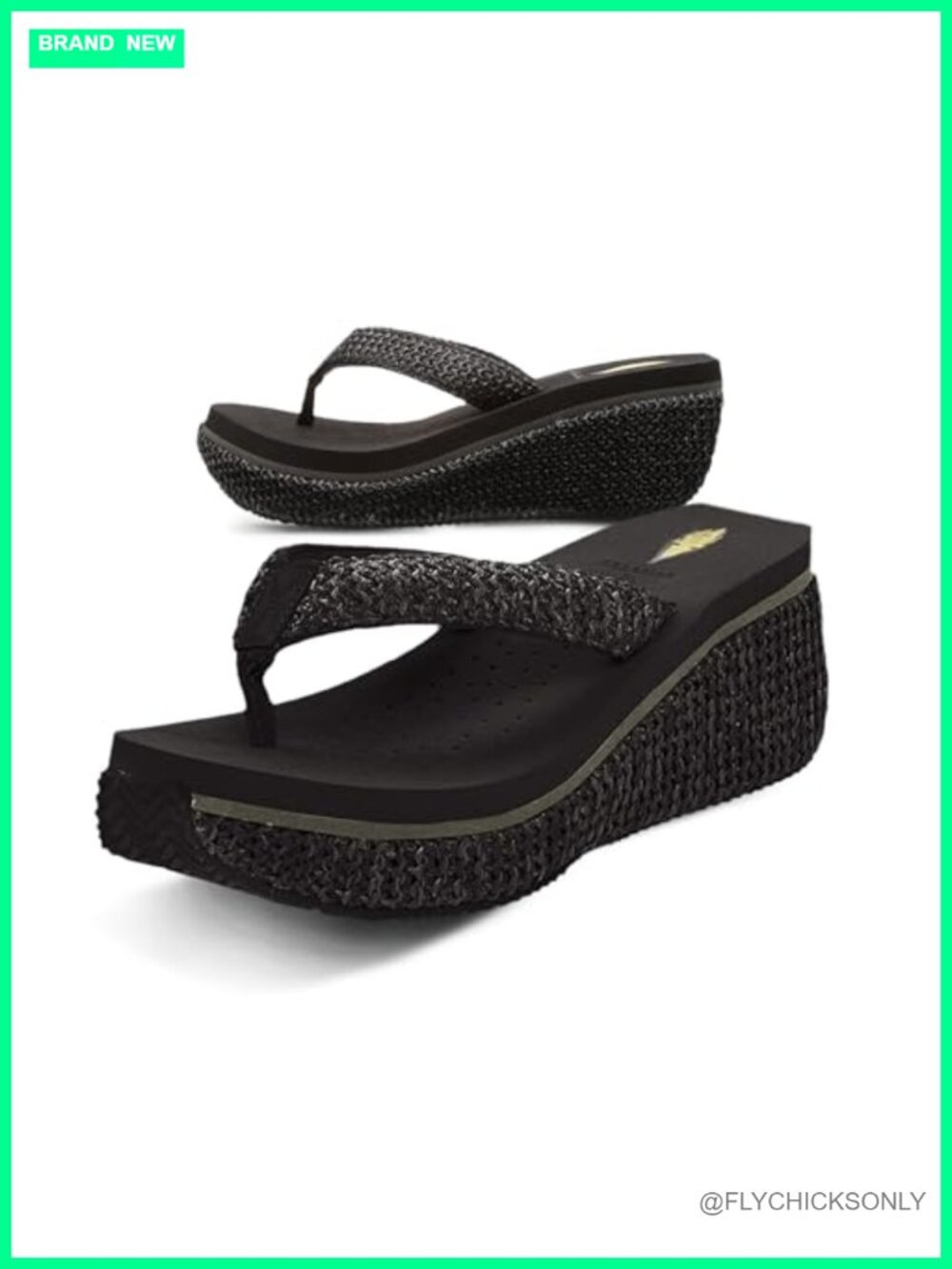 RAFFIA Platform Wedge Thong Sandals Slip-On EVA Insole